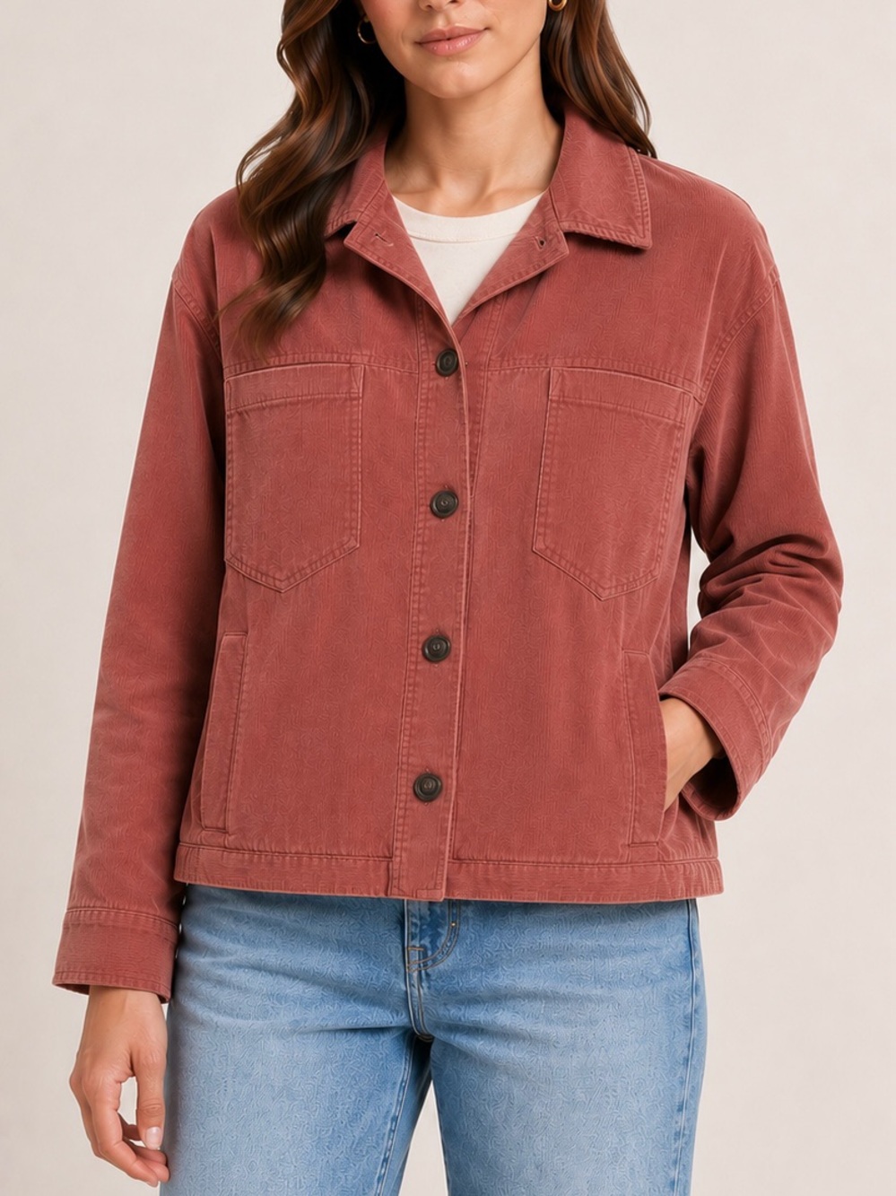 XIRENA Collyn Corduroy Button Down Jacket Dusty Pink Size XS